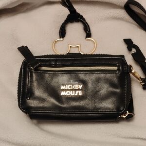 Black Leather Mickey Mouse Wallet